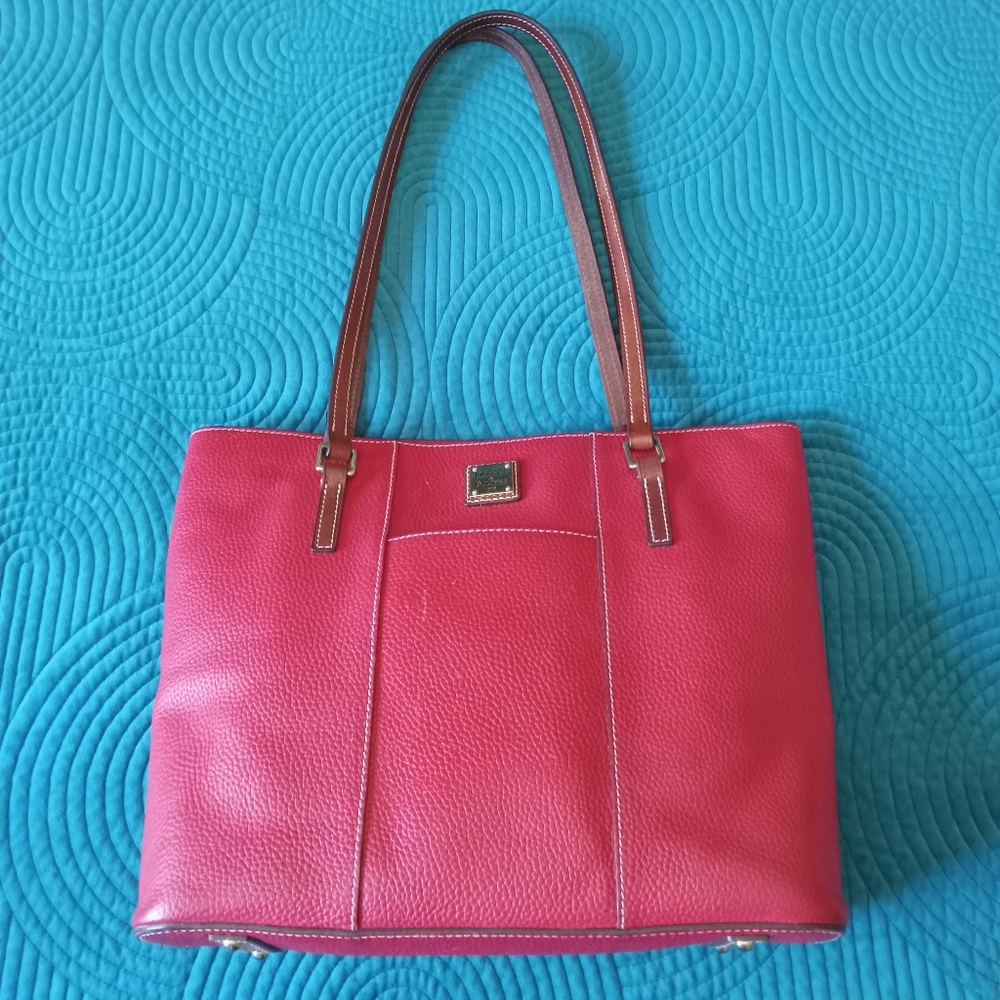 Dooney & Bourke | Lexington Red Pebble Grain Leather Tote Purse Handbag - Picture 2 of 16